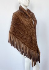 Sciarpa poncho vera pelliccia