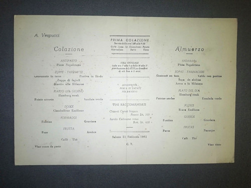 Nave vespucci menu classe - a.,
