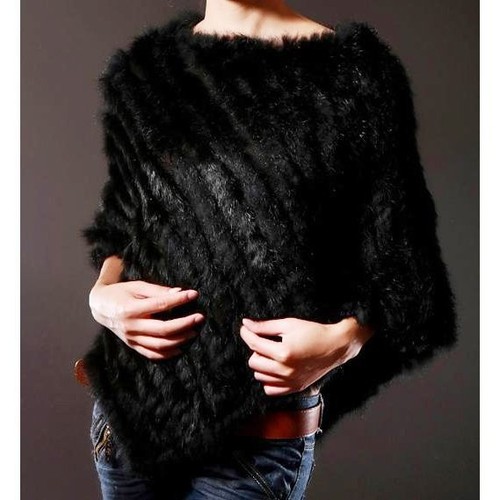Poncho donna vera pelliccia - *poncho,