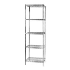 Scaffale acciaio cromato 5 ripiani casa / ufficio / negozio  180 x 60 x 45