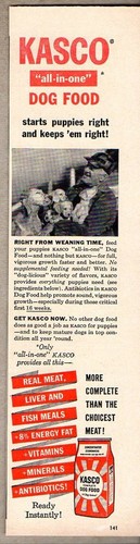 1957 vintage kasco dog food - 1957, ad