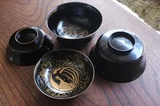 Antica coppia di ciotole lacca