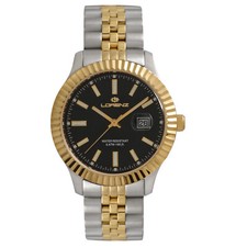 Orologio Uomo LORENZ GINEVRA 26496BB Bracciale Acciaio Gold Bicolor Dorato Nero