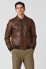 Giubbino Pilot AERONAUTICA MILITARE in vera pelle Frecce Tricolori marrone