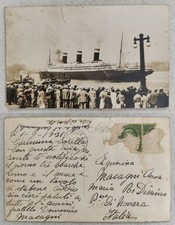 foto cartolina navigazione transatlantico us german timbro steam packet office