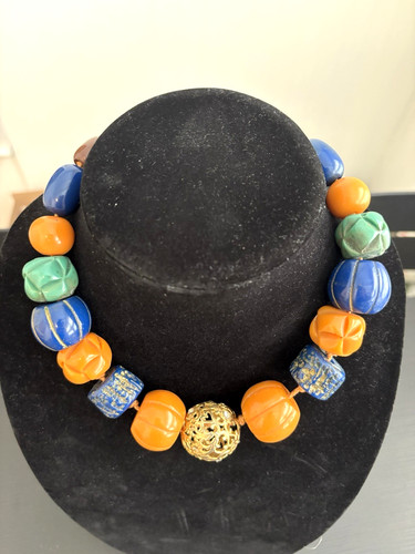 Collana modernista con perline - collana,