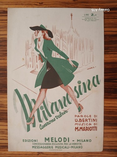 Spartito musicale milanesina - spartito, /