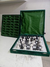 scacchiera In Pietra Di Onice Vintage 