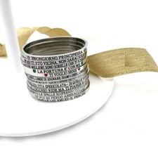 Bracciale con scritta frase incisa rigido da donna in acciaio
