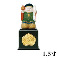 Statua buddista in legno, dipinto Daikokuten, altezza 1,5 pollici 147 mm, legno