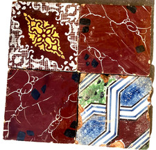 4 Antiche Piastrelle Maiolica