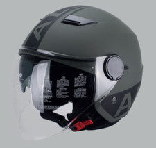CASCO VERDE OPACO CON DOPPIA VISIERA PER  MOTO SCOOTER