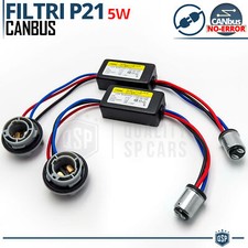 2 Filtri RESISTENZA CANbus P21 5W BAY15D per Lampadine Led SPEGNI SPIA ERROR 28W