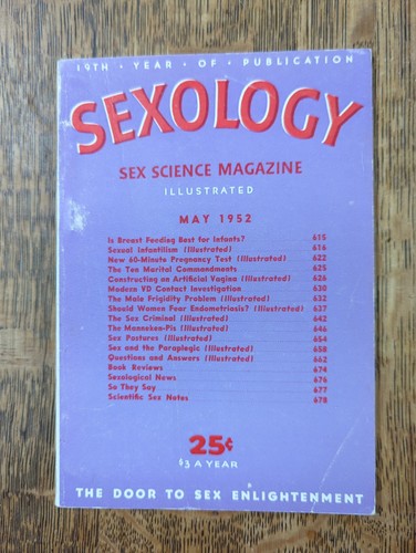 Sexology magazine may - sexology, 1952
