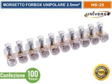 100 PEZZI MORSETTO FORBOX A CAPPUCCIO UNIPOLARE TRASPERENTE PER CAVI 2.5MM