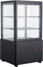 - Frigo Vetrina Bibite Pasticceria Refrigerata 4 Lati in Vetro Nera 58 Lt +2 +10