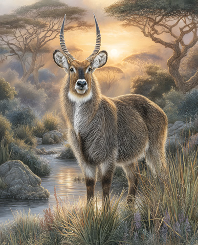 Stampa artistica savana dorata