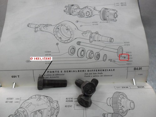 Vite fissaggio semiasse - semiasse, fiat