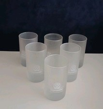 Lotto 6 Bicchieri Shot Jagermeister Vetro Satinato Vintage 