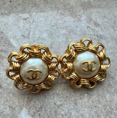 Chanel gold tone faux - chanel,