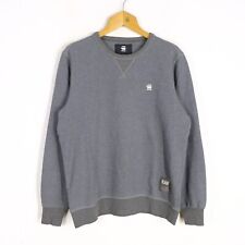 Felpa G-Star Raw Taglia M Cotone Grigio Pullover Sweater Logo Sports Tinta Unita