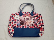 Borsa da spalla blu e rossa a