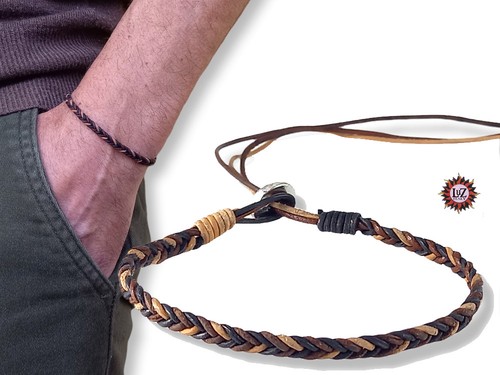 Bracciale uomo cuoio grezzo - cuoio,