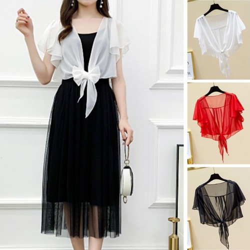 Top ritagliato bolero tie - top,