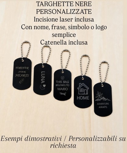 Targhetta nera personalizzata - targhetta,