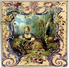 Salisburgo Piastrella Decorativa Ceramica Bucolica Pastorale 6" 15 cm Decorata a Mano UK