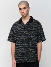 SANTA CRUZ - Camicia filo spinato - manica corta - Large / SCS Skateboard Co' NERO