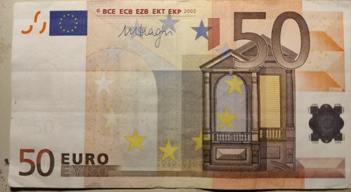Banconota euro 2002 - 50, firmata