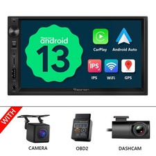 OBD+DVR+CAM+Android Auto 14 2 DIN 7" Unità di Testa Autoradio GPS WiFi Radio CarPlay