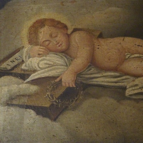 Antico dipinto gesù bambino - dipinto,