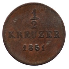 1/2 KREUZER 1851 ALLEMAGNE /