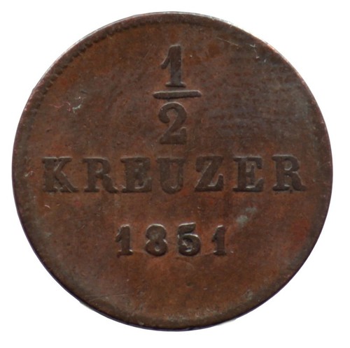 Kreuzer 1851 allemagne - 1851,
