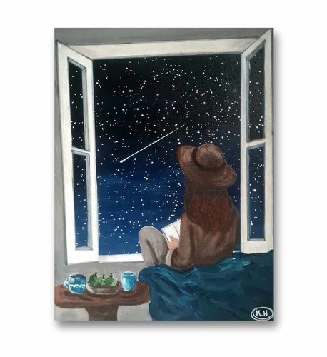 Quadro acrilico donna ritratto