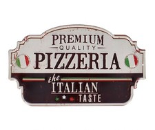 Targa in latta per bar pub da appendere con scritta Pizzeria