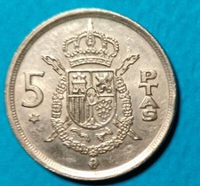 Moneta  Spagna 5 PTAS del 1975 Re Juan Carlos ,  circolata
