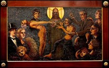 MARIO DAVINI Allegoria - Dipinto Originale 1900 Cristo Liberty