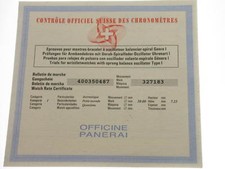 Officine Panerai COSC Controle Officiel Suisse Des Chronometres