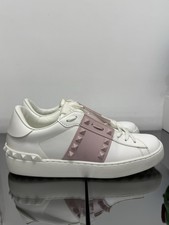 SCARPE DONNA VALENTINO GARAVANI ROCKSTUD UNTILED BIANCO ROSA SNEAKERS USATO N 38