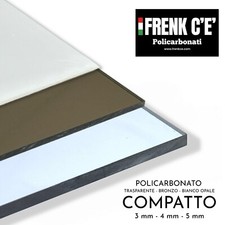 LASTRA POLICARBONATO COMPATTO TRASPARENTE - BRONZO - OPALE BIANCO, fino a 3 mt.