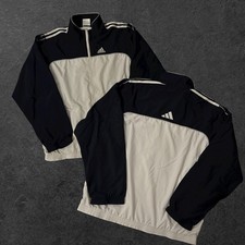 Felpa full zip bianca e blu dell’Adidas Vintage anni 90 | Taglia S