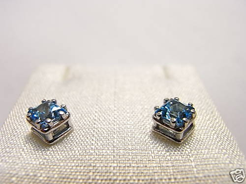 Orecchini argento topazio - orecchini, blu