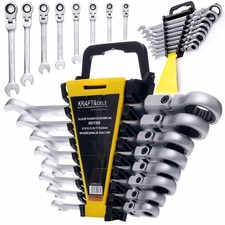 Set 8 Chiavi a Cricchetto Snodabili Antiscivolo in Acciaio CrV 8-22mm Custodia