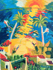 Alfredo Pini  - Serigrafia materica vintage originale. Firmata a mano - 1985.