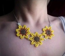 Collana choker girasole fiore - collana,
