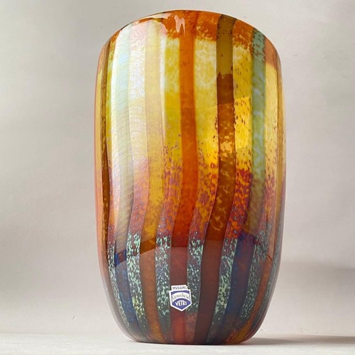 Vaso fiori multi righe murano - fiori,