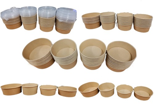 Round kraft food container box - food,